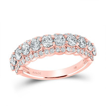 14kt Rose Gold Womens Round Diamond Anniversary Band Ring 1-3/4 Cttw - £1,471.21 GBP