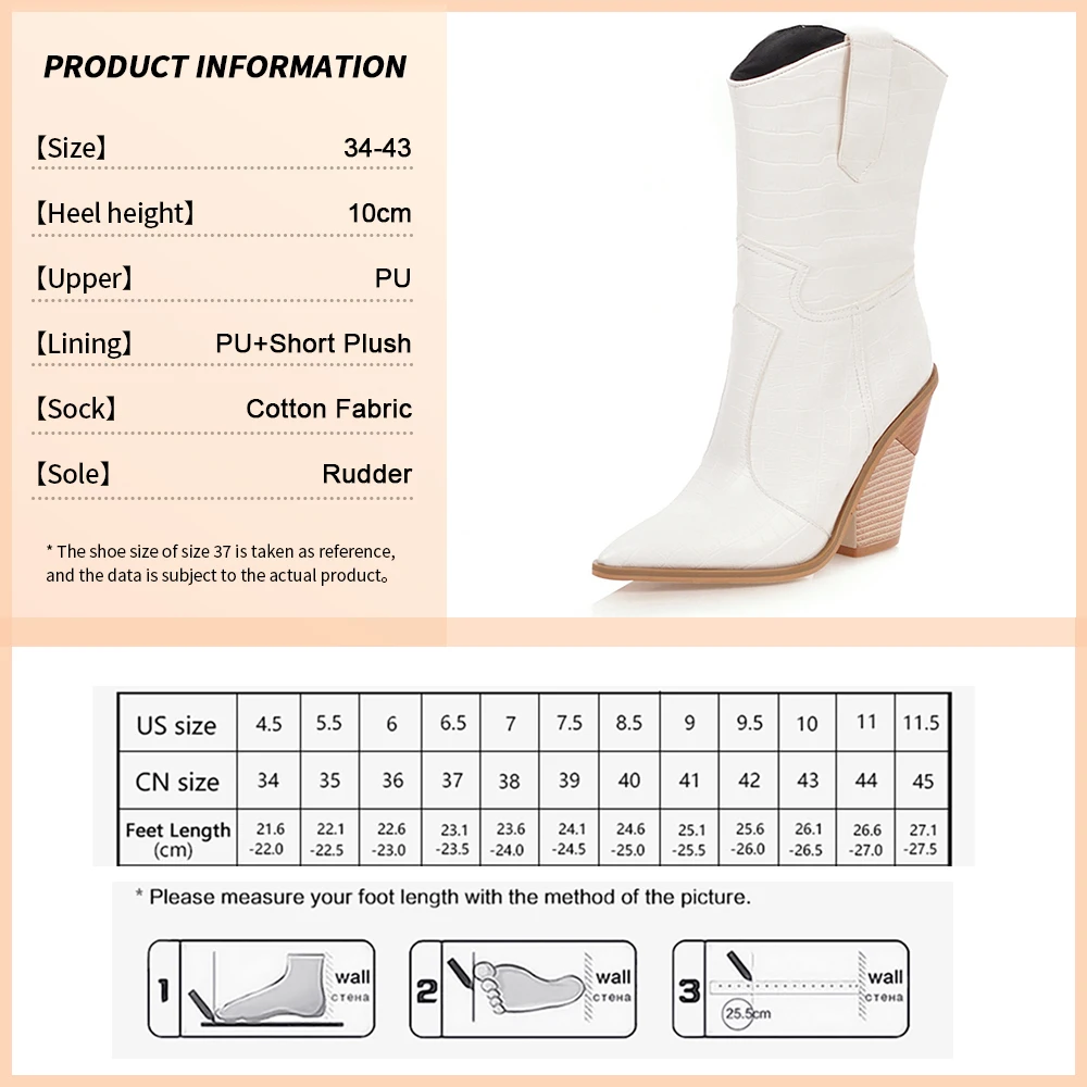 Utumn women boots pu leather wedge high heel ladys ankle boots winter cowboy boots 2022 thumb200