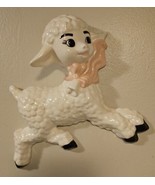 50s Lamb Wall Décor Ceramic Anthropomorphic Baby Room Little Bo Peep Ire... - £20.17 GBP