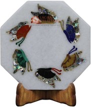 6&quot;x6&quot; Marble Wall Decor Tile Multi Stone Butterfly Inlay Design Living R... - $182.16