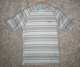 Fishing Life Shirt Mens Medium Gray Wave UV Protected UPF 50 Short Sleev... - £11.00 GBP