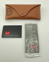 Ray Ban Sunglasses Leather Brown Eye glass Case W/ Cleaning Cloth - $14.82