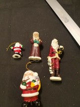 4 Vintage Santa Claus Christmas Tree Ornaments Asst. - £7.42 GBP