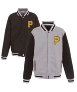 New Mens Pirates 2-tone Reversible Fleece Jacket Baseball - Gray/Black - $124.03 CAD