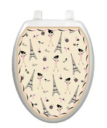 France Paris Eifel Tower Toilet Tattoos  Lid Cover  Decoration Reusable Vinyl - $30.02 CAD