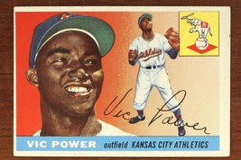 Vintage Baseball Card Topps 1955 Vic Power Outfield Kansas City Athletics #30 - £7.62 GBP