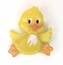 Vtg Early Plastic Movable Yellow Duck  Pin Brooch Made In Hong Kong Easter MCM - $22.00