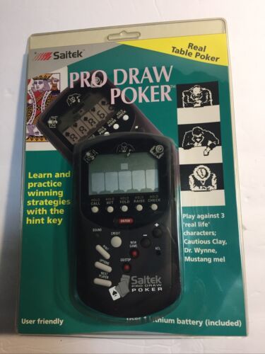 Vintage 90s 1994 Saitek Pro Draw Table Poker Electronic Hand Held Card Game 688 - £15.47 GBP