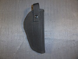 NEW UNIVERSAL RIGHT HAND BLACK CANVAS HOLSTER W/ BELT LOOPS - $15.29