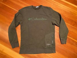 Mens Columbia Sportswear Green Logo Crew Neck Sweatshirt with Pocket Siz... - $23.75