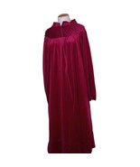 Vintage Caftan Robe House Coat Red Velour 38/40 Made In USA Pocket It&#39;s ... - £16.34 GBP