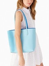 Kate Spade Ava Reversible Aquamarine Leather Tote Pouch Blue K6052 NWT $359 - £71.38 GBP