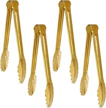 4 Pack 9 Inch Serving Tongs Gold Stainless Steel Kitchen, Barbecue - €39,36 EUR