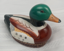 Vintage Jasco Ceramic Mallard Duck Clothing Lint Brush Remover Figurine - £7.05 GBP
