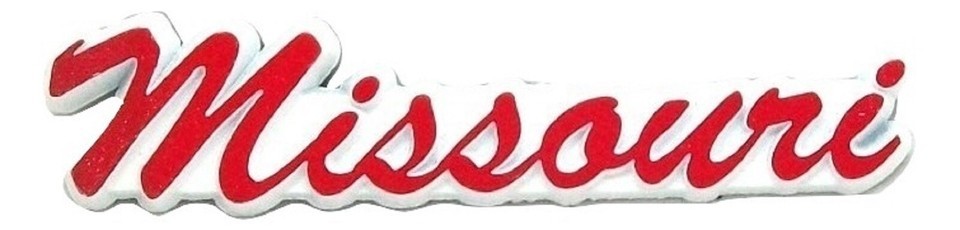 Missouri White Script Fridge Magnet - $6.99