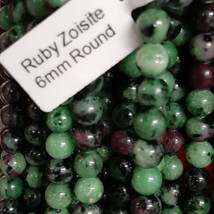 6mm Ruby Zoisite Smooth Round Beads 15&quot; - 16&quot; strand  - £6.73 GBP
