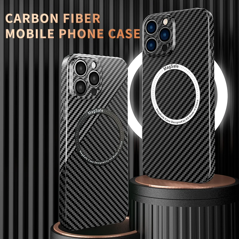 Sporting Carbon Fiber For A Magnetic Wireless Charging Case For A 14 13 12 11 Pr - £23.62 GBP
