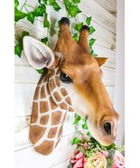African Safari Long Necked Giraffe Head Wall Decor Scherezade Bust Figurine - €77,80 EUR