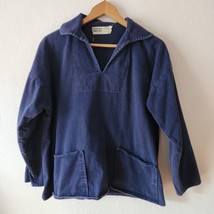 Kinsale Smocks  Pullover Jacket Vintage Made in Ireland Navy Dark Blue S... - £59.81 GBP