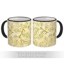 Birch Leaves Silhouette : Gift Mug Branches Tree Forest Pattern Autumn Nature Fa - £12.70 GBP