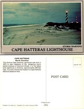 North Carolina(NC) Cape Hatteras Lighthouse Lit Up Beach Ocean Vintage Postcard - £7.39 GBP