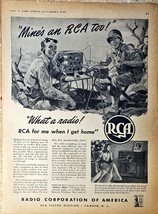 RCA Soldiers Us Radio Communication Solider America 1943 Vintage Print A... - $8.77