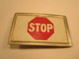 (CHOICE) Vintage FISHER Belt Buckle STOP Yield DO NOT ENTER Devil Made M... - $6.72