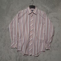Ted Baker London Mens Dress Shirt Sz15 Multi Color Blue Pink Stripe Button Up - £25.14 GBP