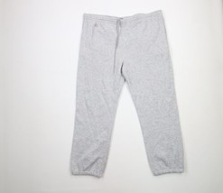 Vtg 90s Streetwear Mens Large Distressed Blank Triblend Sweatpants Joggers Gray - $49.45