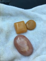 Pink and Yellow Natural Opal - 3 Cabochons in this Lot - 16 - 27mm - £12.90 GBP