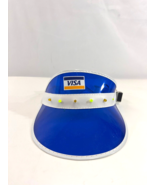 Visa Blue Sun Visor Hat Battery Operated Lights Up PVC One Size Vtg Taiw... - £15.21 GBP