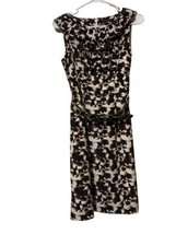 Banana Republic Size 2 Animal Print Sleeveless Ruffle Front Dress Belted - £15.49 GBP