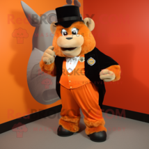 Orange Bison mascot costume character dressed with a Tuxedo and Coin purses - £1,017.34 GBP