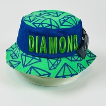 Lucky 7 Unisex Bucket Hat Green Blue Diamond Design Hat - $17.09
