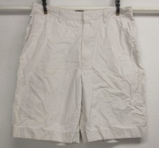ABERCROMBIE &amp; FITCH White Shorts Men&#39;s W32 Flat Front Slash Pockets High... - £23.60 GBP