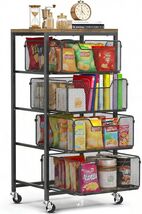 Versatile 4-Tier Utility Cart with Lockable Wheels - Perfect for Home &amp; ... - $139.54