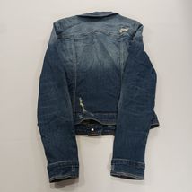 G by Guess Women's Blue Denim Distressed Long Sleeves Jacket Pockets Size Medium image 2