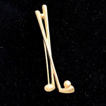 RW Golf Clubs and Ball Pin 1/40 12K RGP Rolled Gold Plated Brooch Germany - $34.95