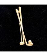 RW Golf Clubs and Ball Pin 1/40 12K RGP Rolled Gold Plated Brooch Germany - £27.61 GBP