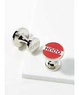 HUGO Hugo Boss Red Round Enamel Cufflinks Logo Round - $162.95 CAD