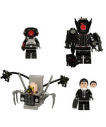 4Pcs Skibidi Toilet Brad Minifigures Dr. Toilet Sword Fighter Mini Block Toys - $20.59