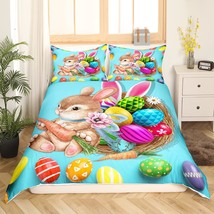 Bunnies Duvet Cover Easter Theme Bedding Set For Boys Teens Youth,Easter Eggs Ne - £38.13 GBP