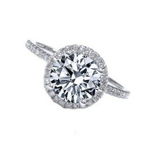 2.00Ct Rond LC Moissanite Halo Bague de Fiançailles 14k Plaqué or Blanc Argent - $85.12