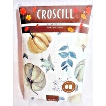 Croscill Harvest Watercolor Pumpkins Leaves Vinyl Tablecloth 84 x 60-inch NIP - $23.34