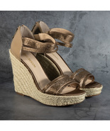 Enzo‎ Angiolini Eaitsy Women&#39;s Strappy Olive Espadrille Wedge Sandals Si... - $48.55 CAD
