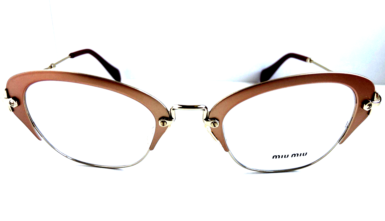 New Miu Miu VMU 3O50  50mm Gold Cat Eye Oversized Women's Eyeglasses Frame Item image 10