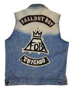 Fall Out Boy Denim Vest Jacket Medium Save Rock &amp; Roll Tour Concert Chicago - $35.99