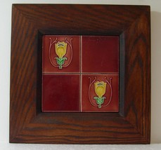 Antique Art Nouveau Pilkington Quarter Tile in Arts &amp; Crafts - £76.79 GBP