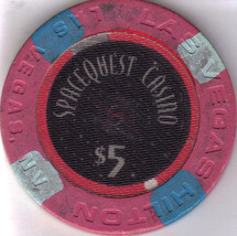 An item in the Collectibles category: $5 SPACEQUEST CASINO@ The Hilton Las Vegas Casino Chip