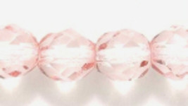 8mm Czech Fire Polish, Pale Pink Coated, Glass Beads, 25 - £1.58 GBP